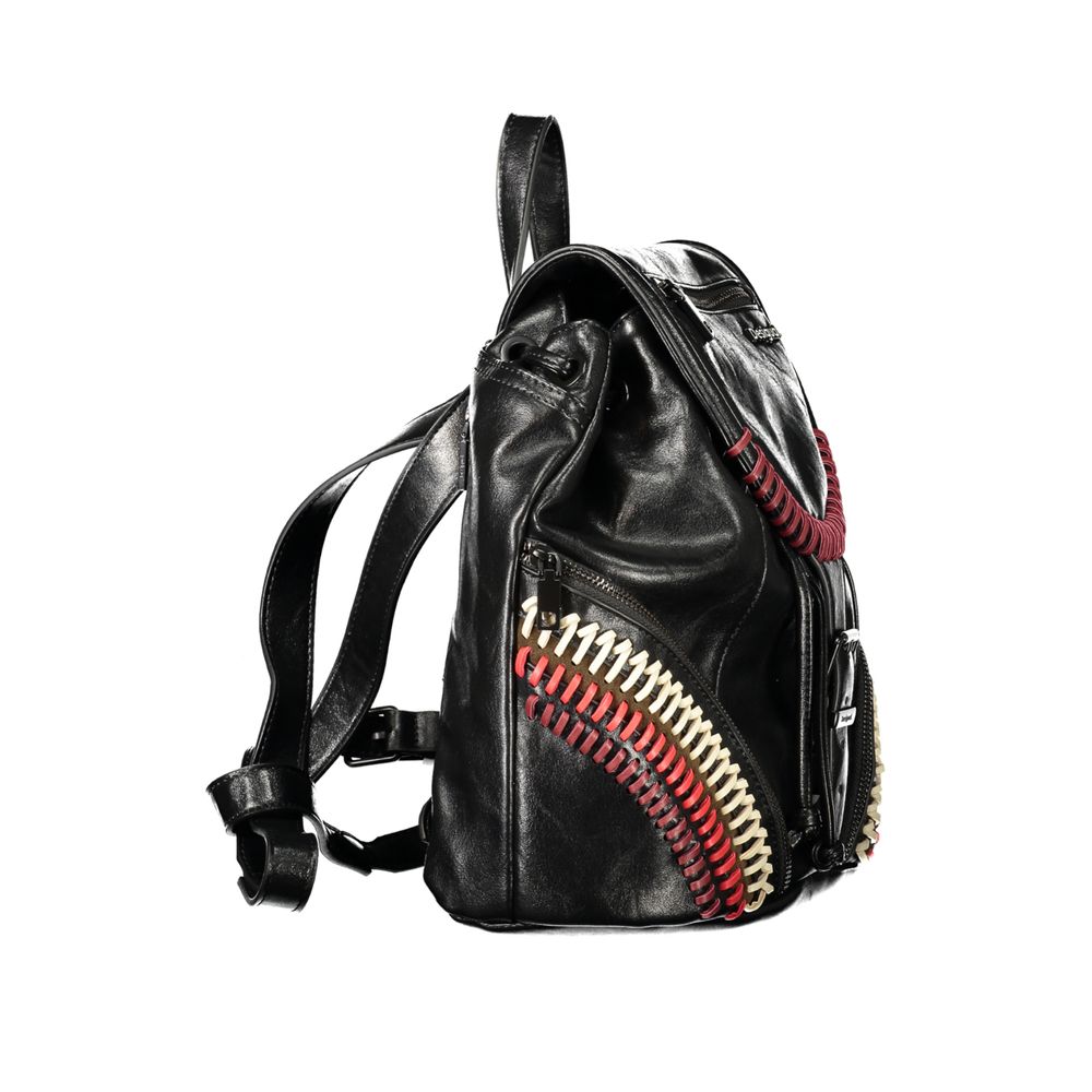 Desigual Black Polyurethane Women's Backpack - Eljoys Fashion 