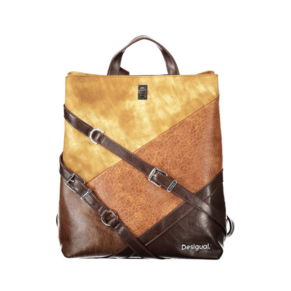 Desigual Brown Polyurethane Women's Backpack - Eljoys Fashion 