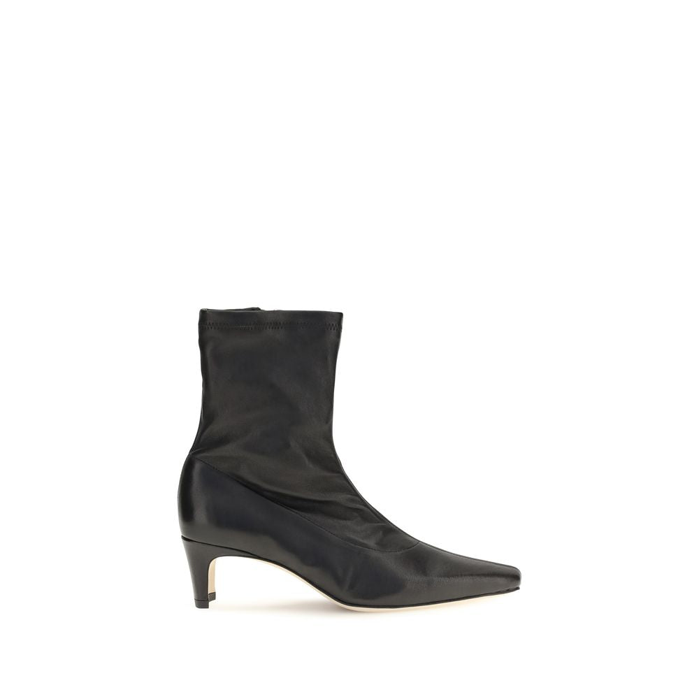 Staud Black Calf Leather Bos Taurus Ankle Boots - Eljoys Fashion 