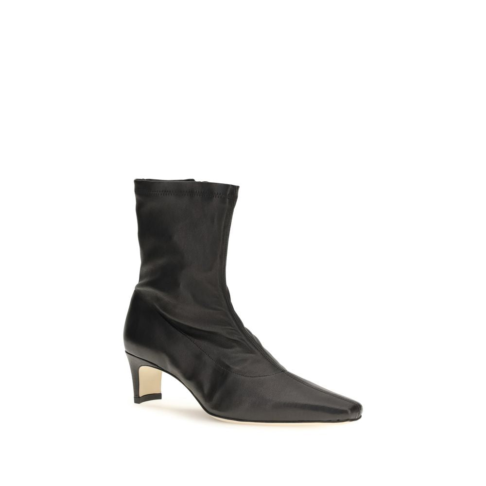 Staud Black Calf Leather Bos Taurus Ankle Boots - Eljoys Fashion 