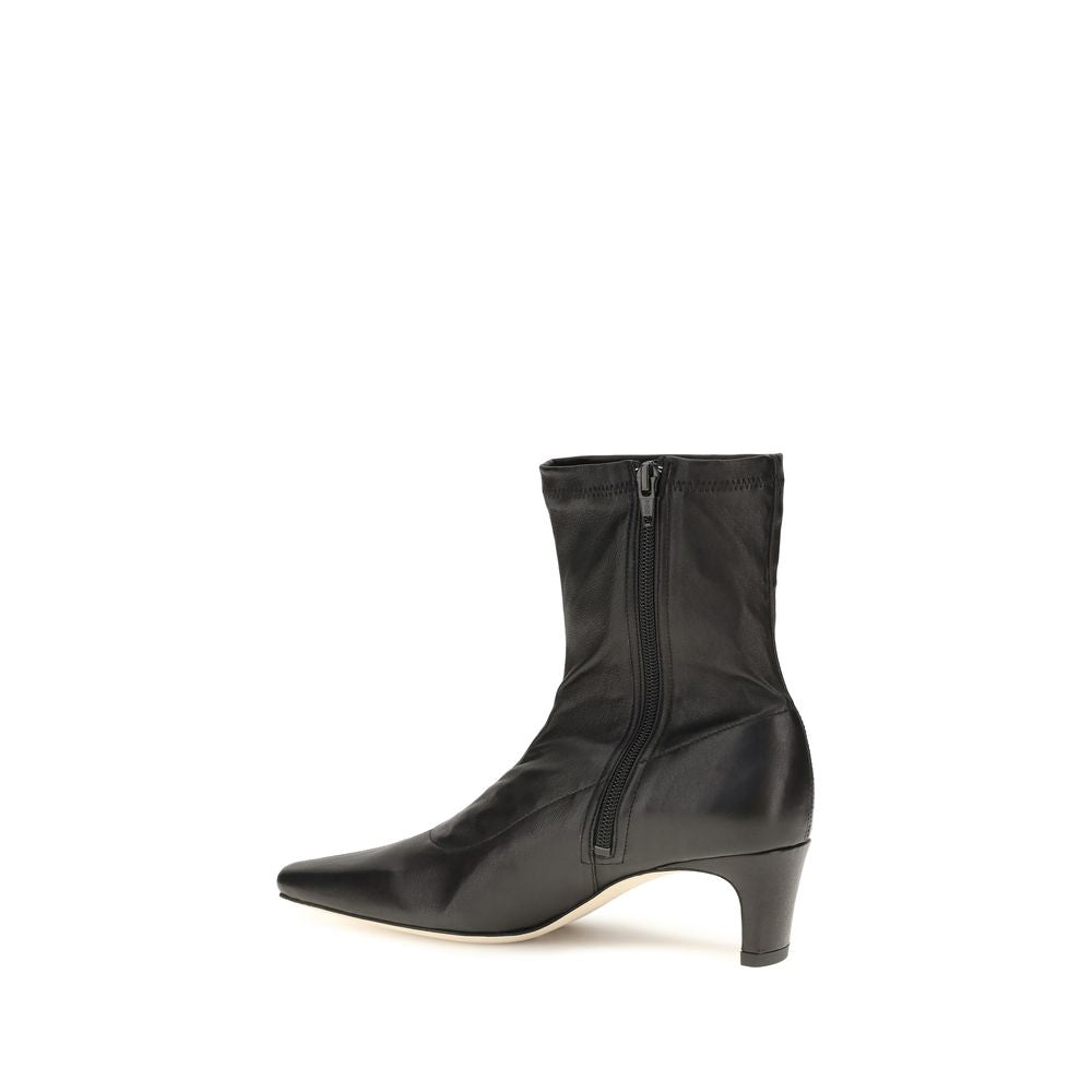 Staud Black Calf Leather Bos Taurus Ankle Boots - Eljoys Fashion 