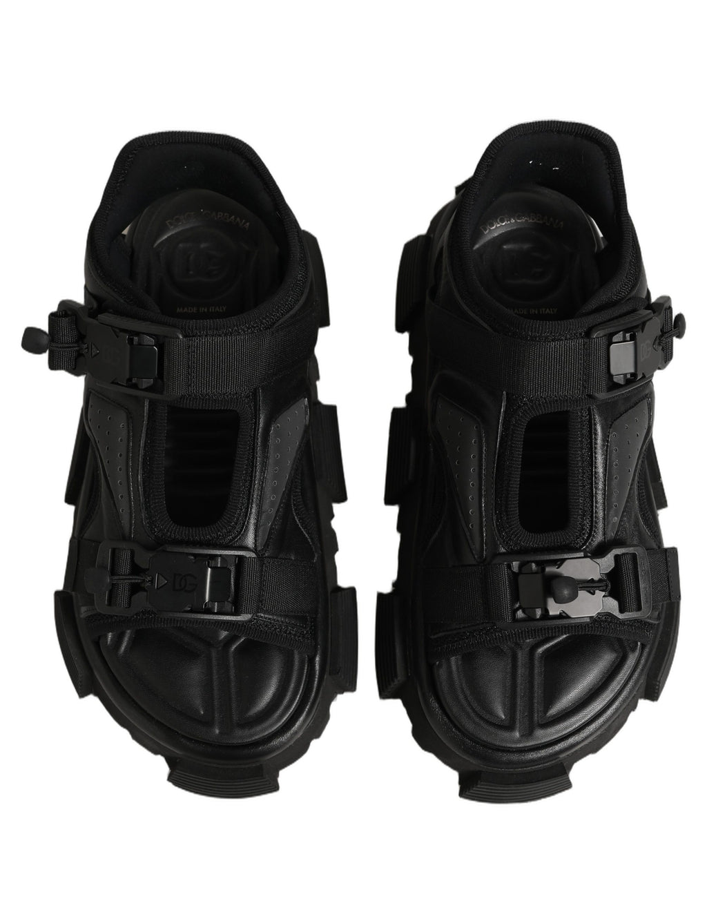 Dolce & Gabbana Black Logo Detailed Men Chunky Sandals Shoes - Eljoys Fashion 