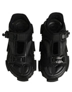 Dolce & Gabbana Black Logo Detailed Men Chunky Sandals Shoes - Eljoys Fashion 