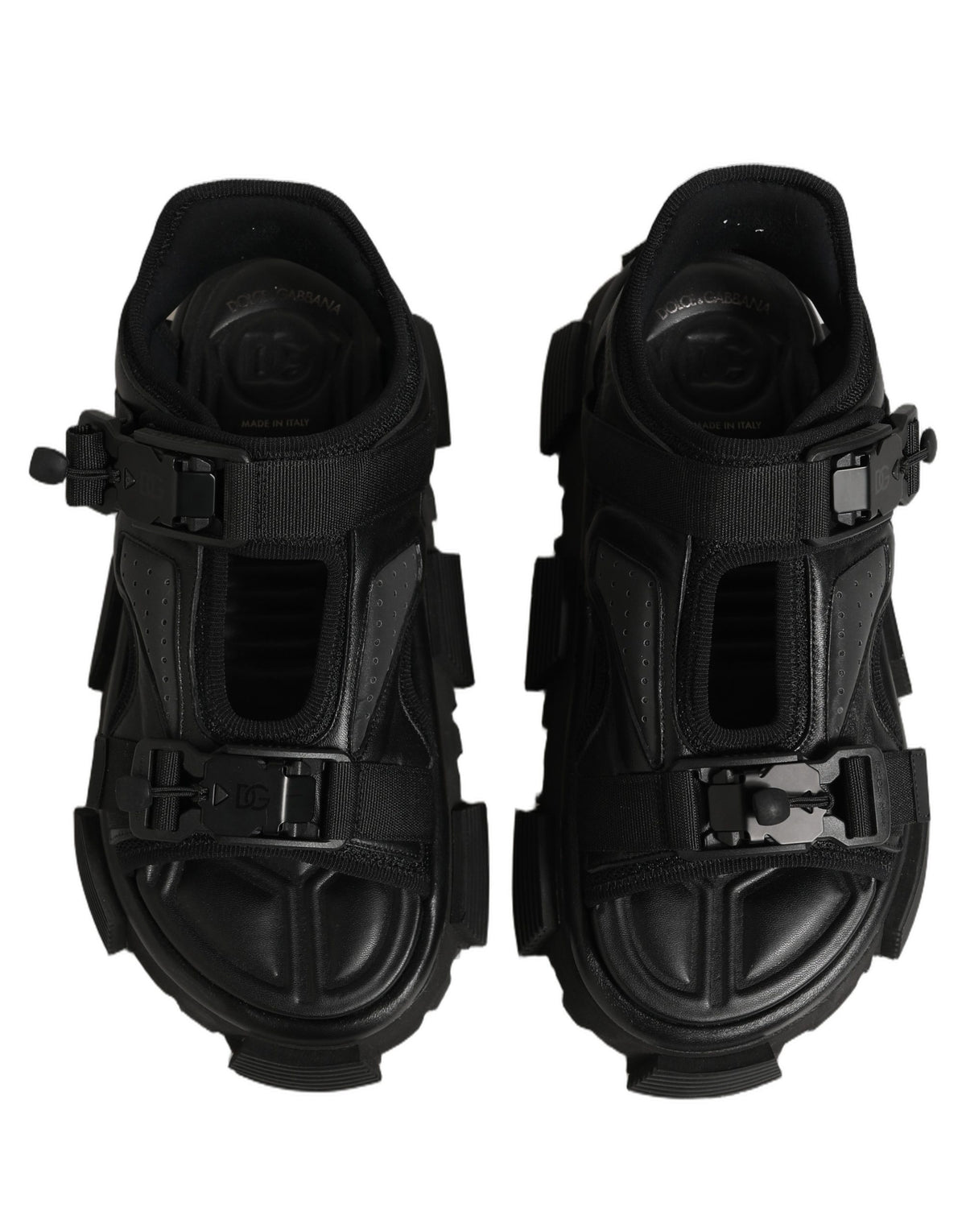 Dolce & Gabbana Black Logo Detailed Men Chunky Sandals Shoes - Eljoys Fashion 