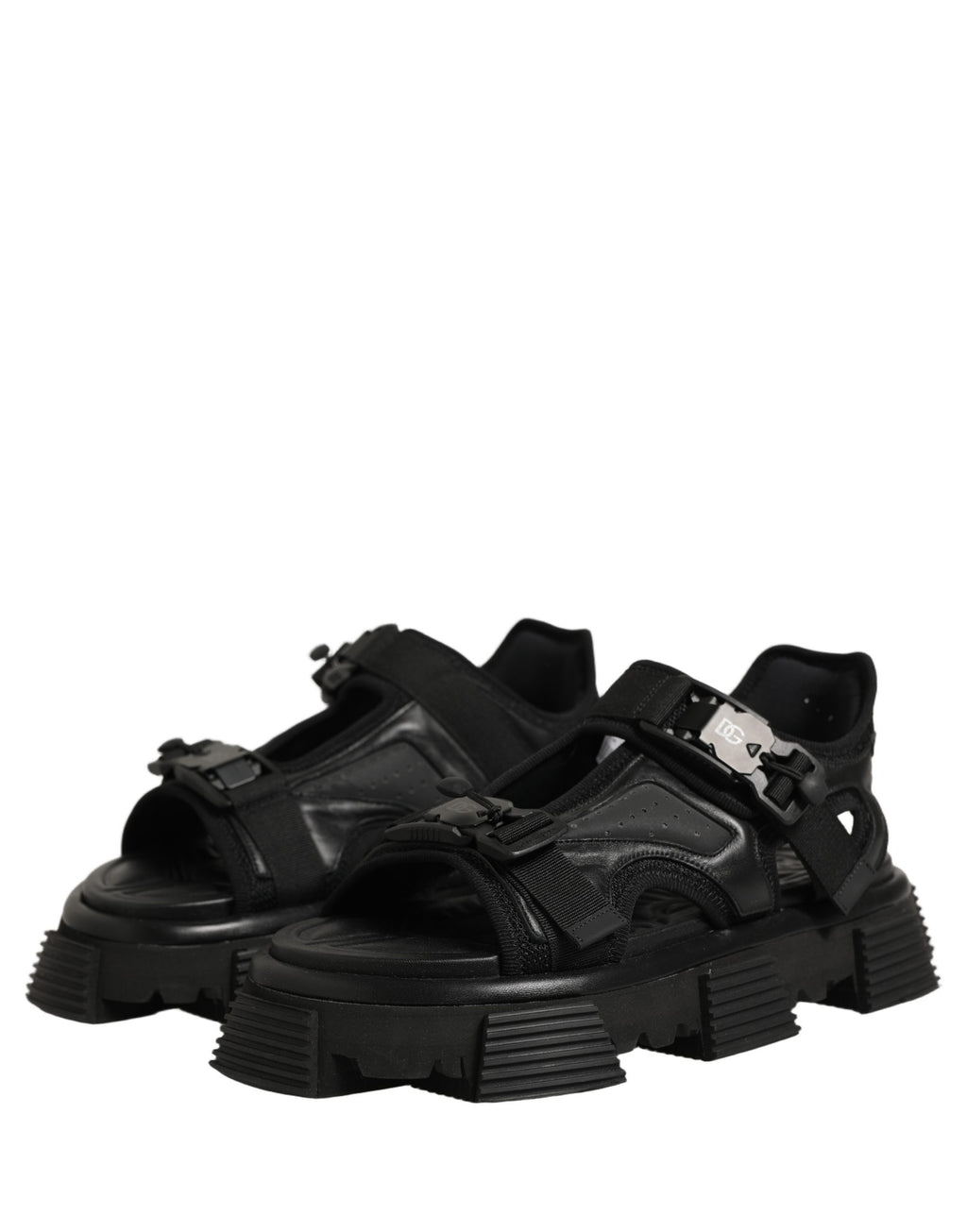Dolce & Gabbana Black Logo Detailed Men Chunky Sandals Shoes - Eljoys Fashion 