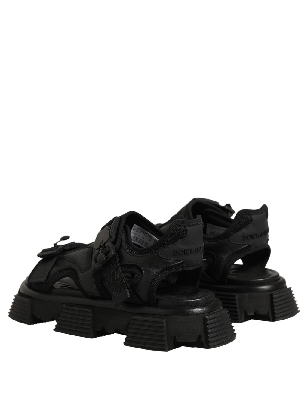 Dolce & Gabbana Black Logo Detailed Men Chunky Sandals Shoes - Eljoys Fashion 