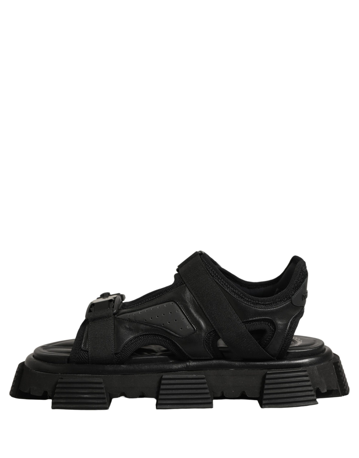 Dolce & Gabbana Black Logo Detailed Men Chunky Sandals Shoes - Eljoys Fashion 
