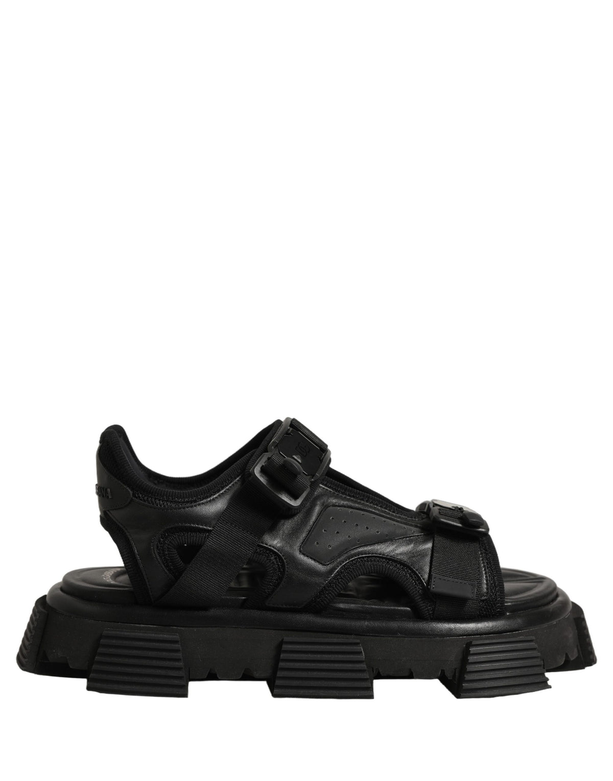 Dolce & Gabbana Black Logo Detailed Men Chunky Sandals Shoes - Eljoys Fashion 