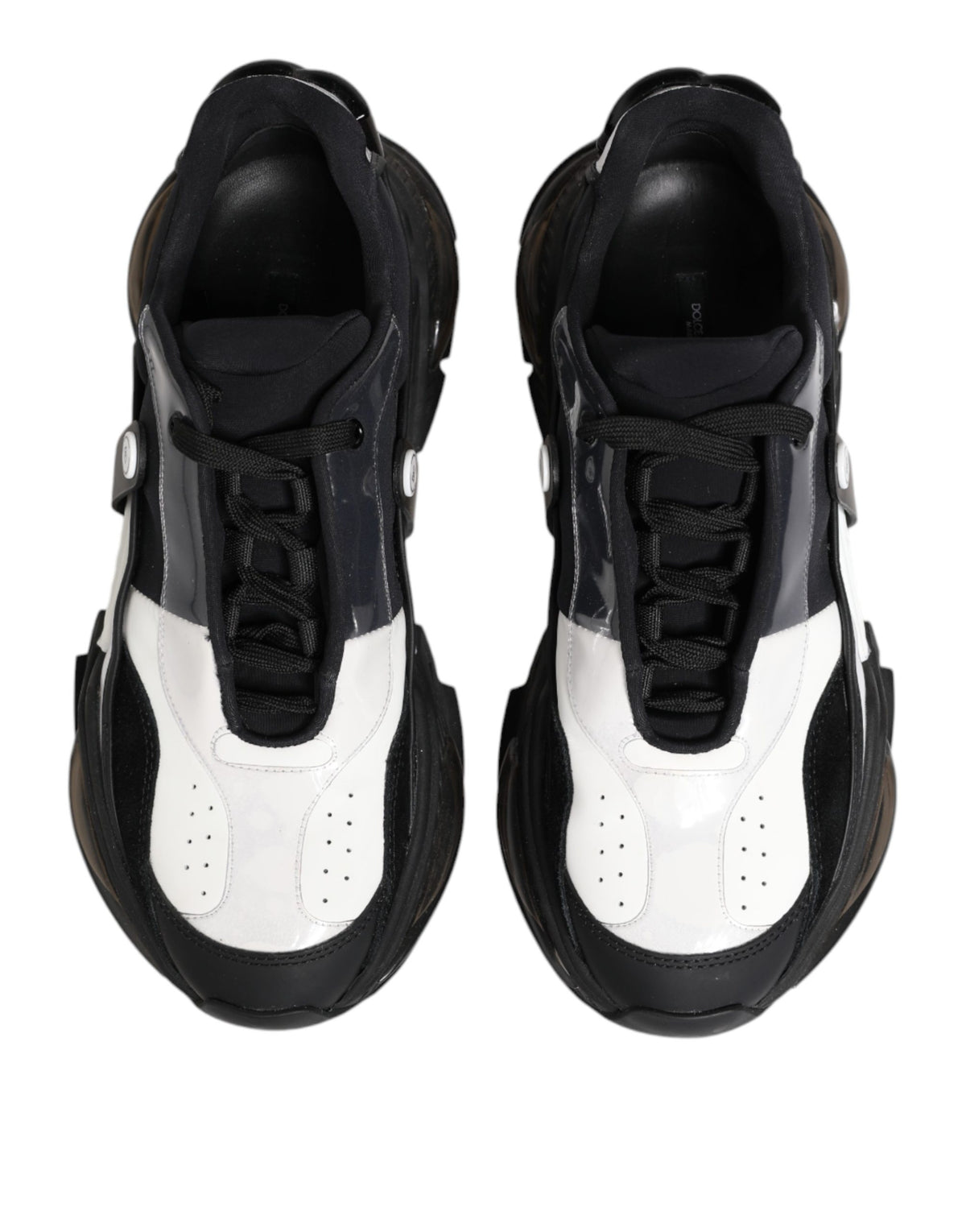 Dolce & Gabbana White Black Logo Airmaster Men Sneakers Shoes - Eljoys Fashion 