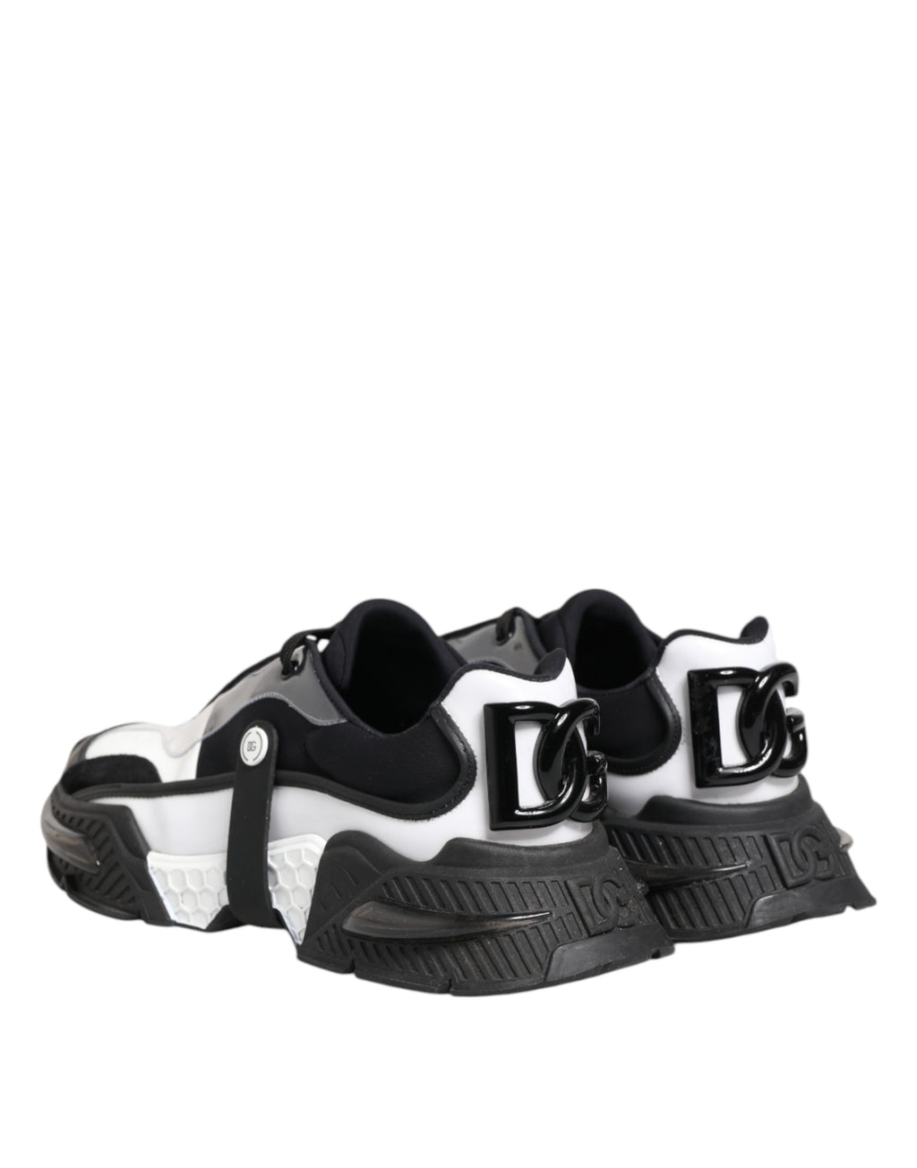 Dolce & Gabbana White Black Logo Airmaster Men Sneakers Shoes - Eljoys Fashion 