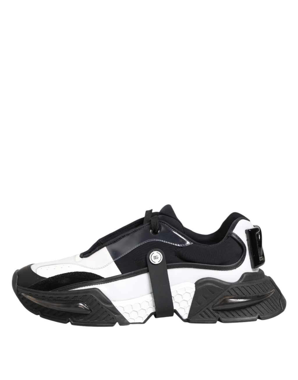 Dolce & Gabbana White Black Logo Airmaster Men Sneakers Shoes - Eljoys Fashion 