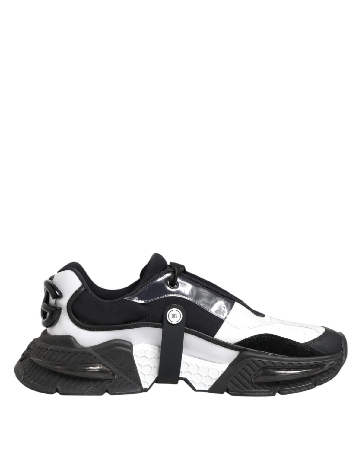 Dolce & Gabbana White Black Logo Airmaster Men Sneakers Shoes - Eljoys Fashion 