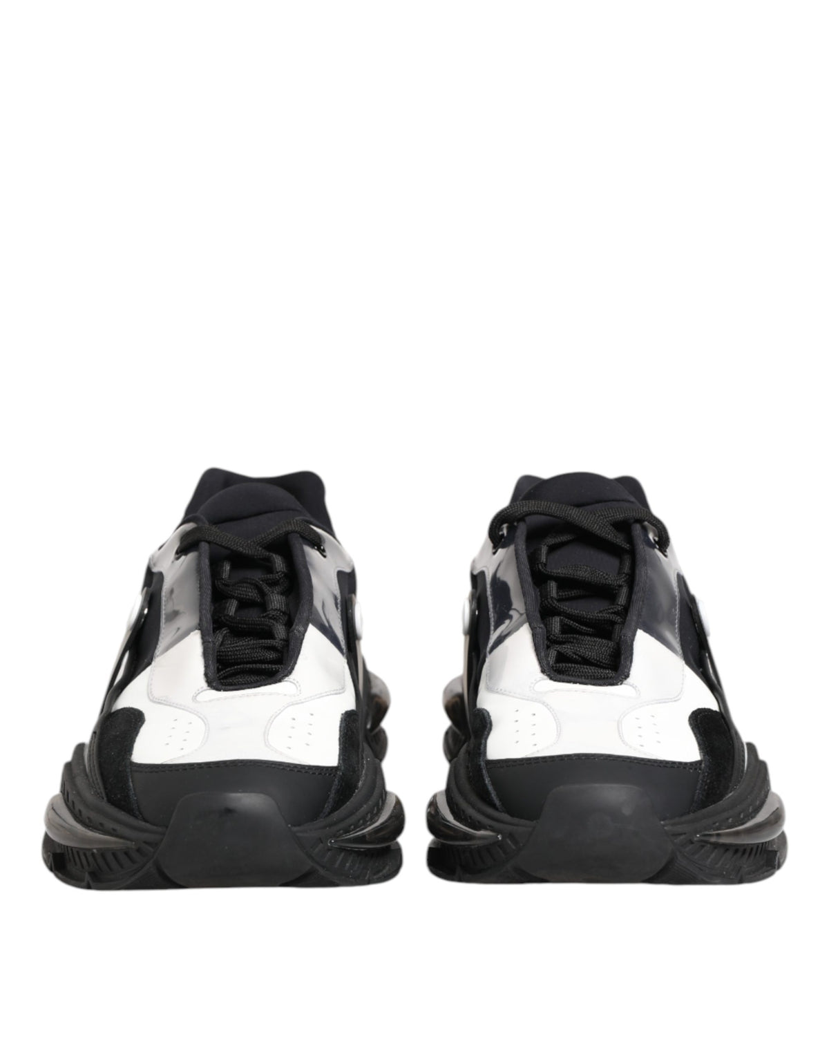 Dolce & Gabbana White Black Logo Airmaster Men Sneakers Shoes - Eljoys Fashion 