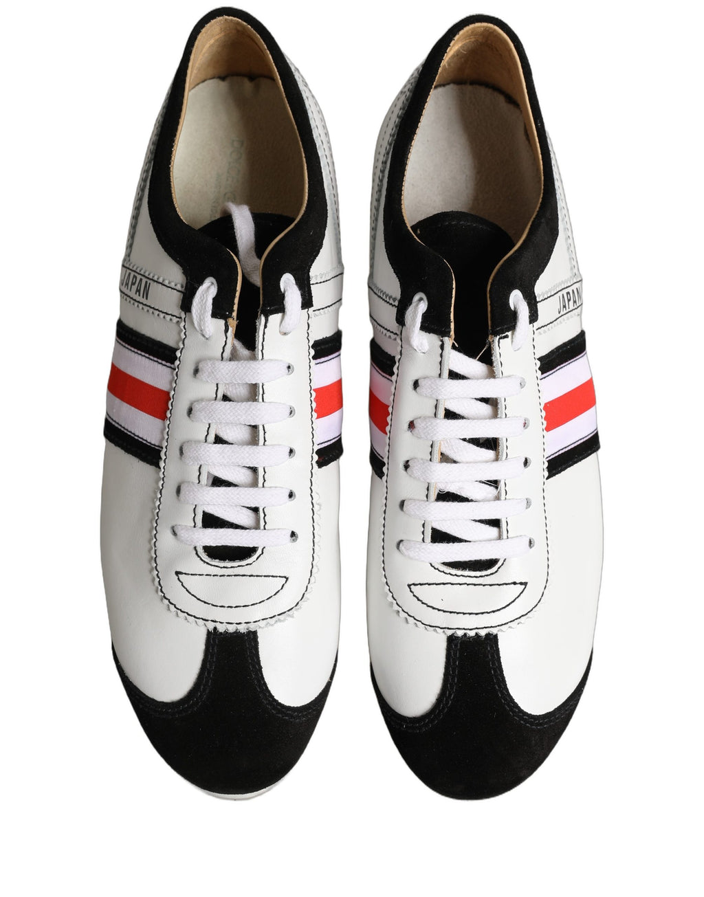 Dolce & Gabbana White Leather Japan Low Top Sneakers Shoes - Eljoys Fashion 