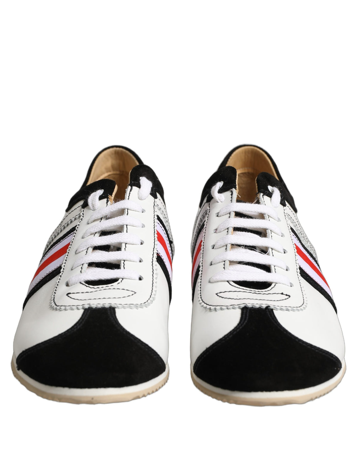 Dolce & Gabbana White Leather Japan Low Top Sneakers Shoes - Eljoys Fashion 