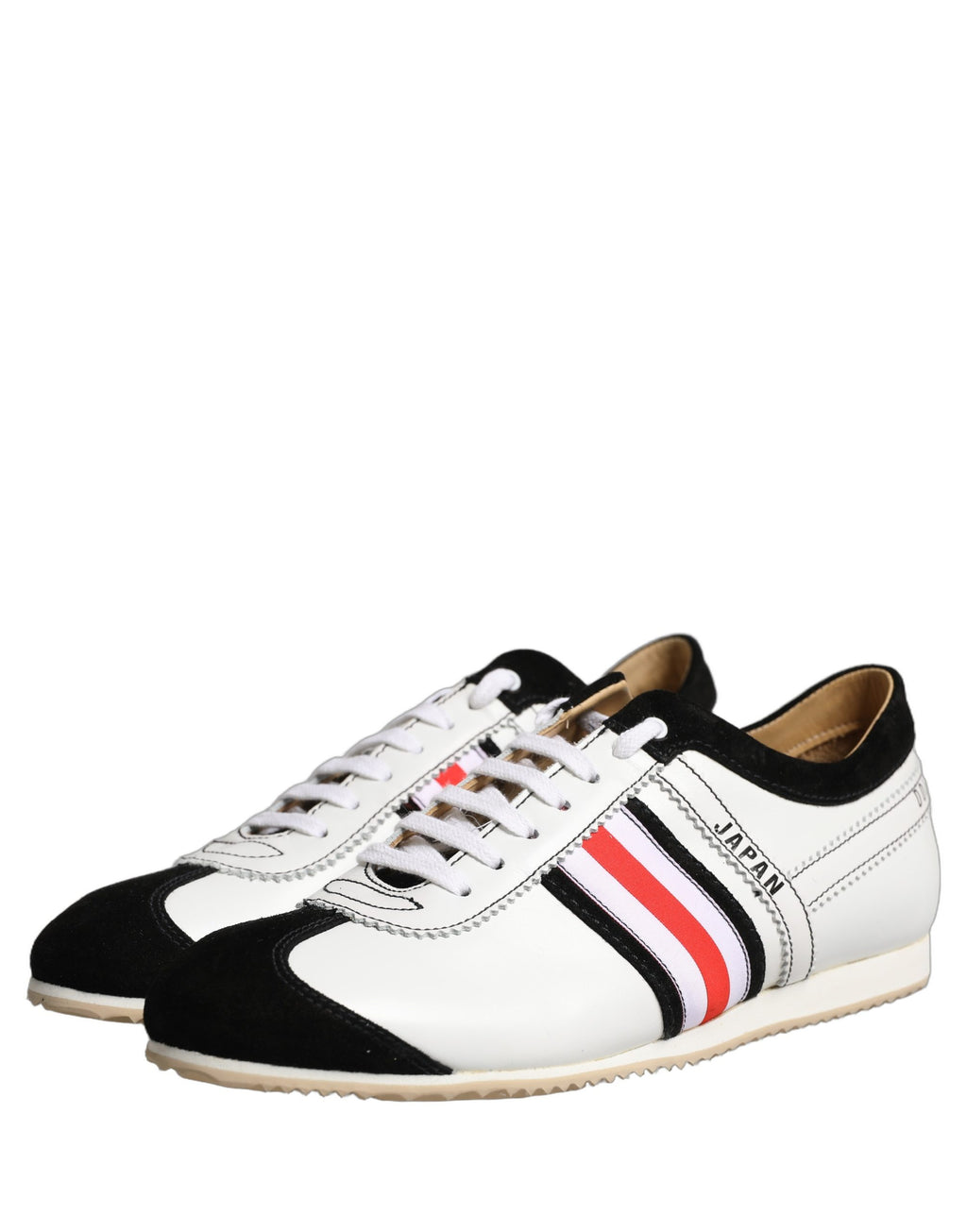 Dolce & Gabbana White Leather Japan Low Top Sneakers Shoes - Eljoys Fashion 