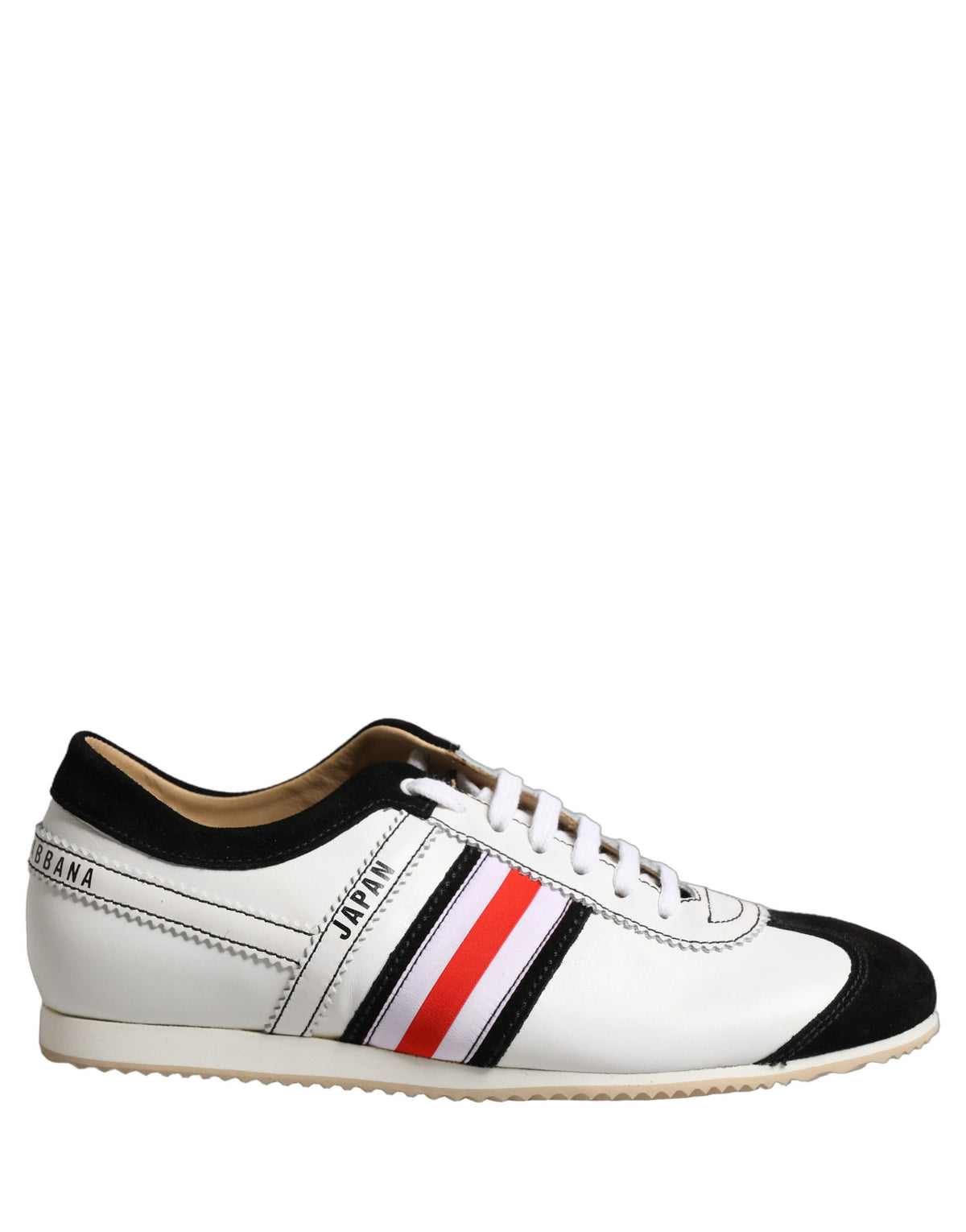 Dolce & Gabbana White Leather Japan Low Top Sneakers Shoes - Eljoys Fashion 