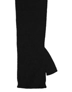 Dolce & Gabbana Black Wool Knitted Long Fingerless Gloves - Eljoys Fashion 