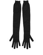 Dolce & Gabbana Black Polyester Long Elbow Length Gloves - Eljoys Fashion 
