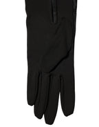 Dolce & Gabbana Black Viscose Long Elbow Length Gloves - Eljoys Fashion 