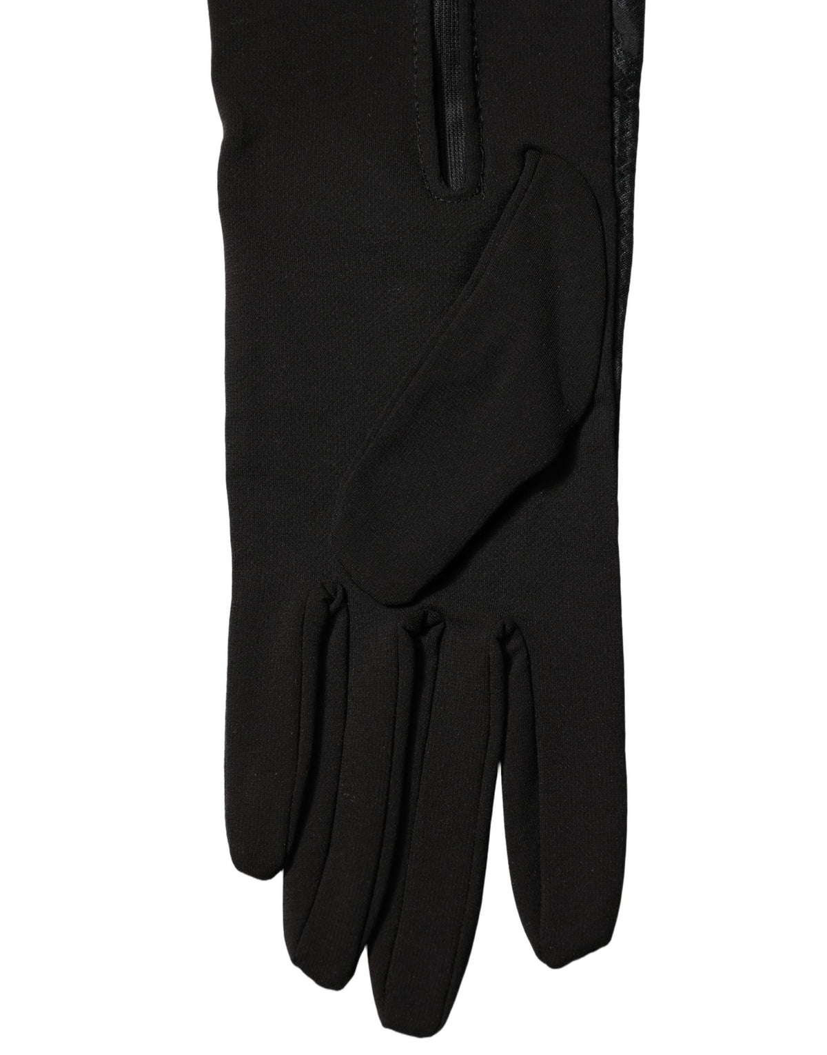 Dolce & Gabbana Black Viscose Long Elbow Length Gloves - Eljoys Fashion 