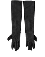 Dolce & Gabbana Black Viscose Long Elbow Length Gloves - Eljoys Fashion 