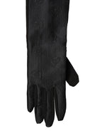Dolce & Gabbana Black Viscose Long Elbow Length Gloves - Eljoys Fashion 