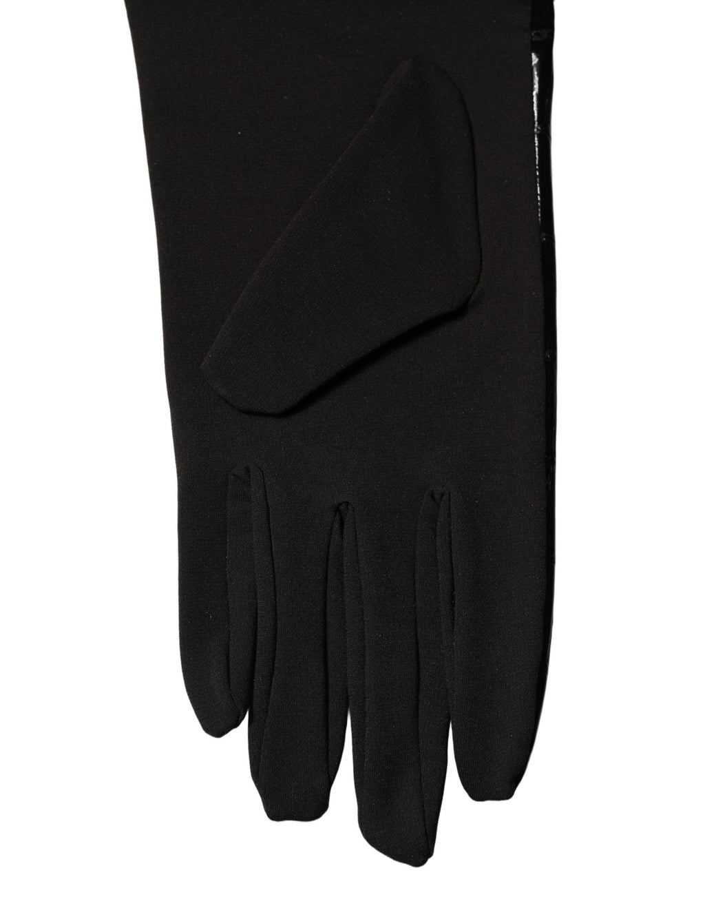 Dolce & Gabbana Black Polyester Patterned Short Length Gloves - Eljoys Fashion 