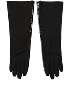 Dolce & Gabbana Black Polyester Patterned Short Length Gloves - Eljoys Fashion 