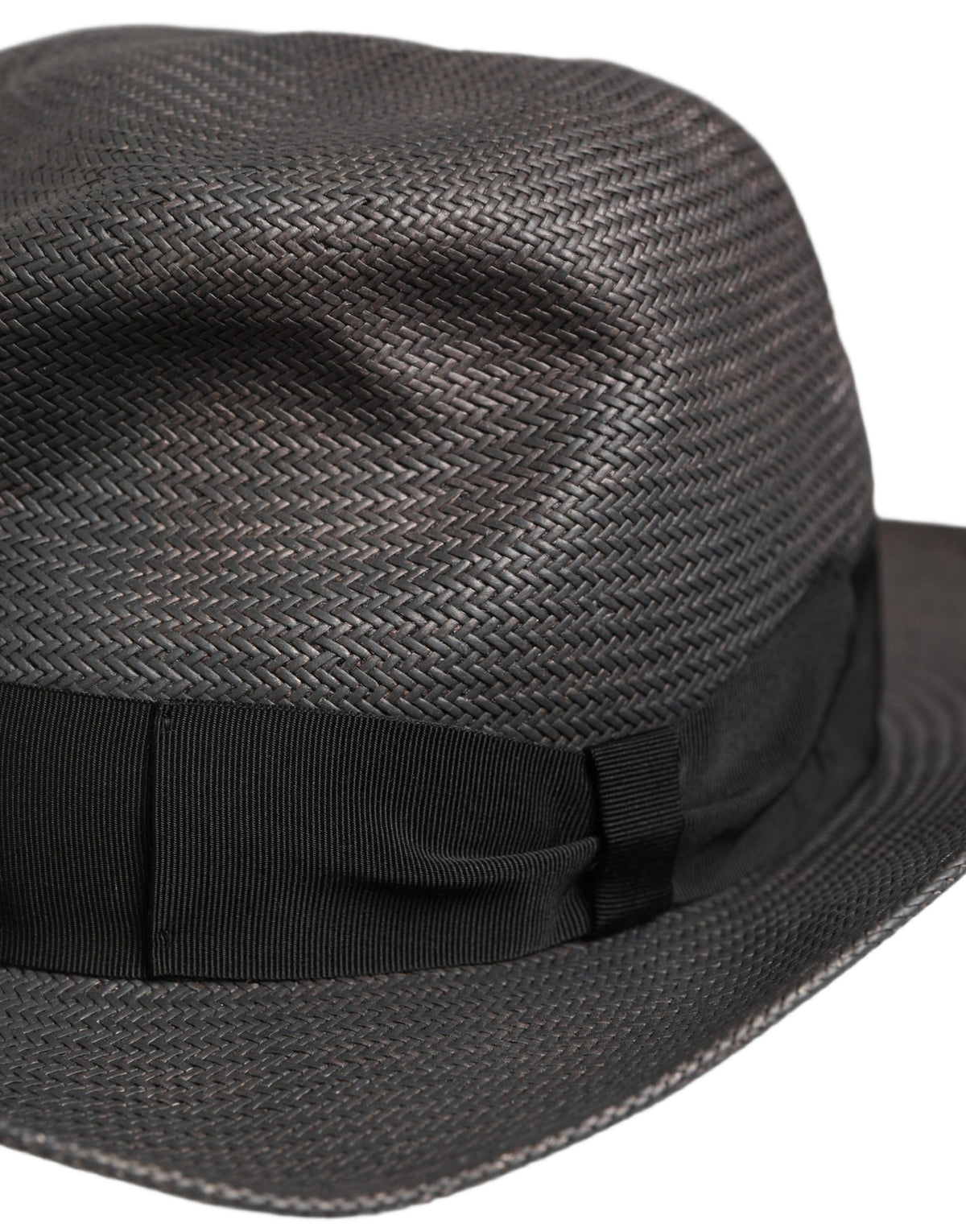 Dolce & Gabbana Men Gray Paper Woven Wide Brim Fedora Hat - Eljoys Fashion 