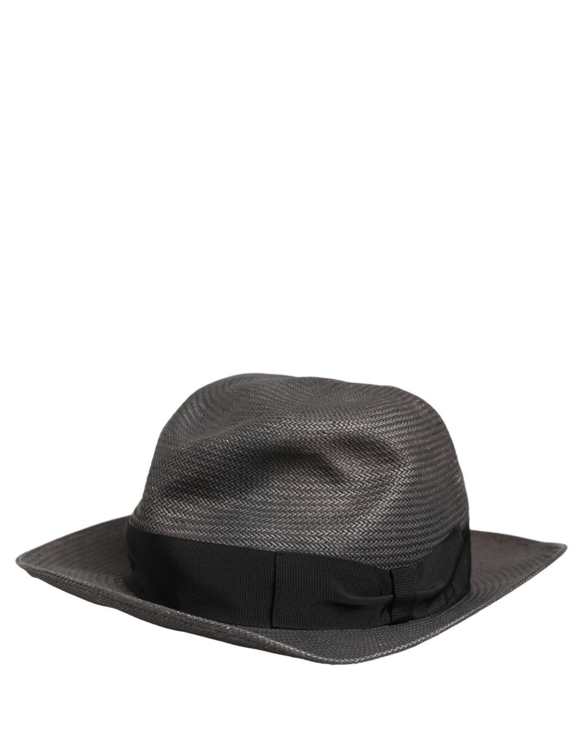Dolce & Gabbana Men Gray Paper Woven Wide Brim Fedora Hat - Eljoys Fashion 