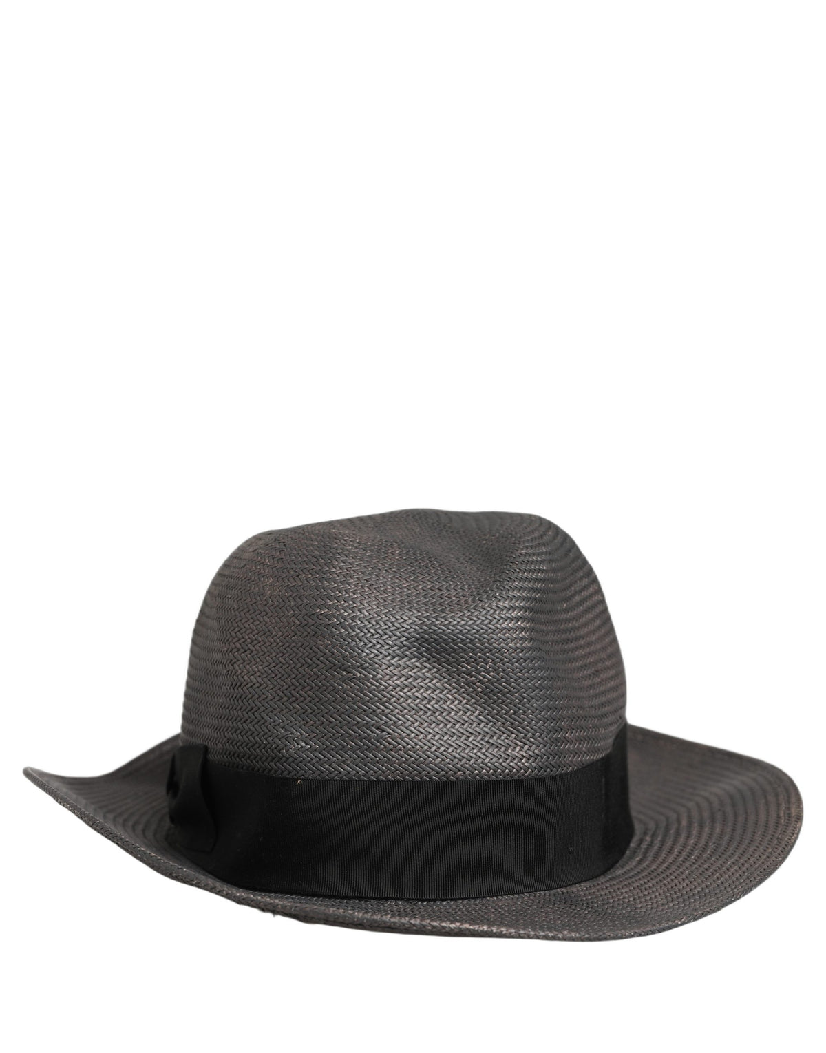 Dolce & Gabbana Men Gray Paper Woven Wide Brim Fedora Hat - Eljoys Fashion 