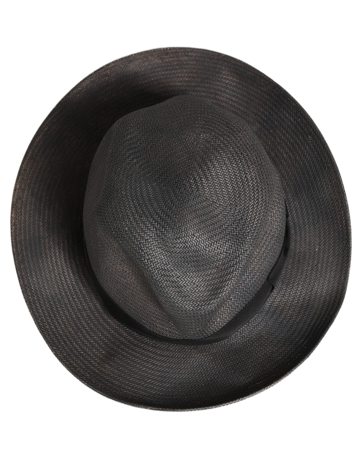 Dolce & Gabbana Men Gray Paper Woven Wide Brim Fedora Hat - Eljoys Fashion 