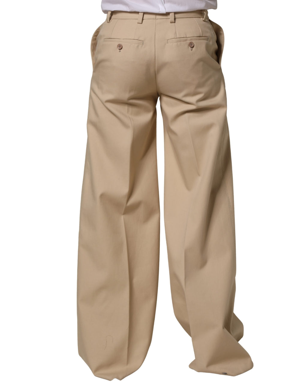 Dolce & Gabbana Beige Cotton Straight Men Formal Dress Pants - Eljoys Fashion 