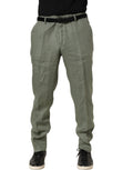 Dolce & Gabbana Gray Linen Tapered Men Dress Trouser Pants - Eljoys Fashion 