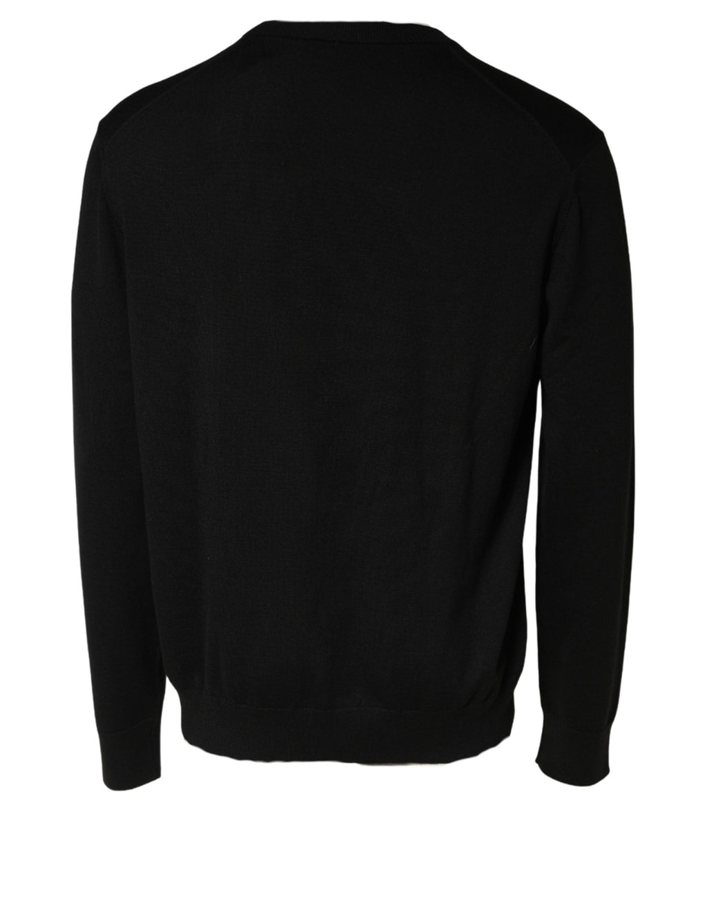 Dolce & Gabbana Black Wool DG Logo Men Crew Neck Sweater - Eljoys Fashion 