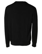 Dolce & Gabbana Black Wool DG Logo Men Crew Neck Sweater - Eljoys Fashion 