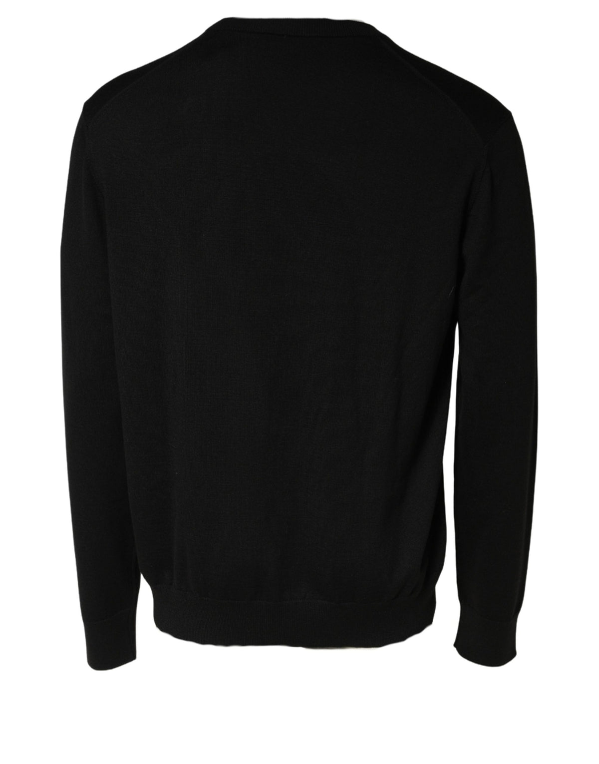 Dolce & Gabbana Black Wool DG Logo Men Crew Neck Sweater - Eljoys Fashion 