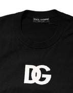 Dolce & Gabbana Black Wool DG Logo Men Crew Neck Sweater - Eljoys Fashion 