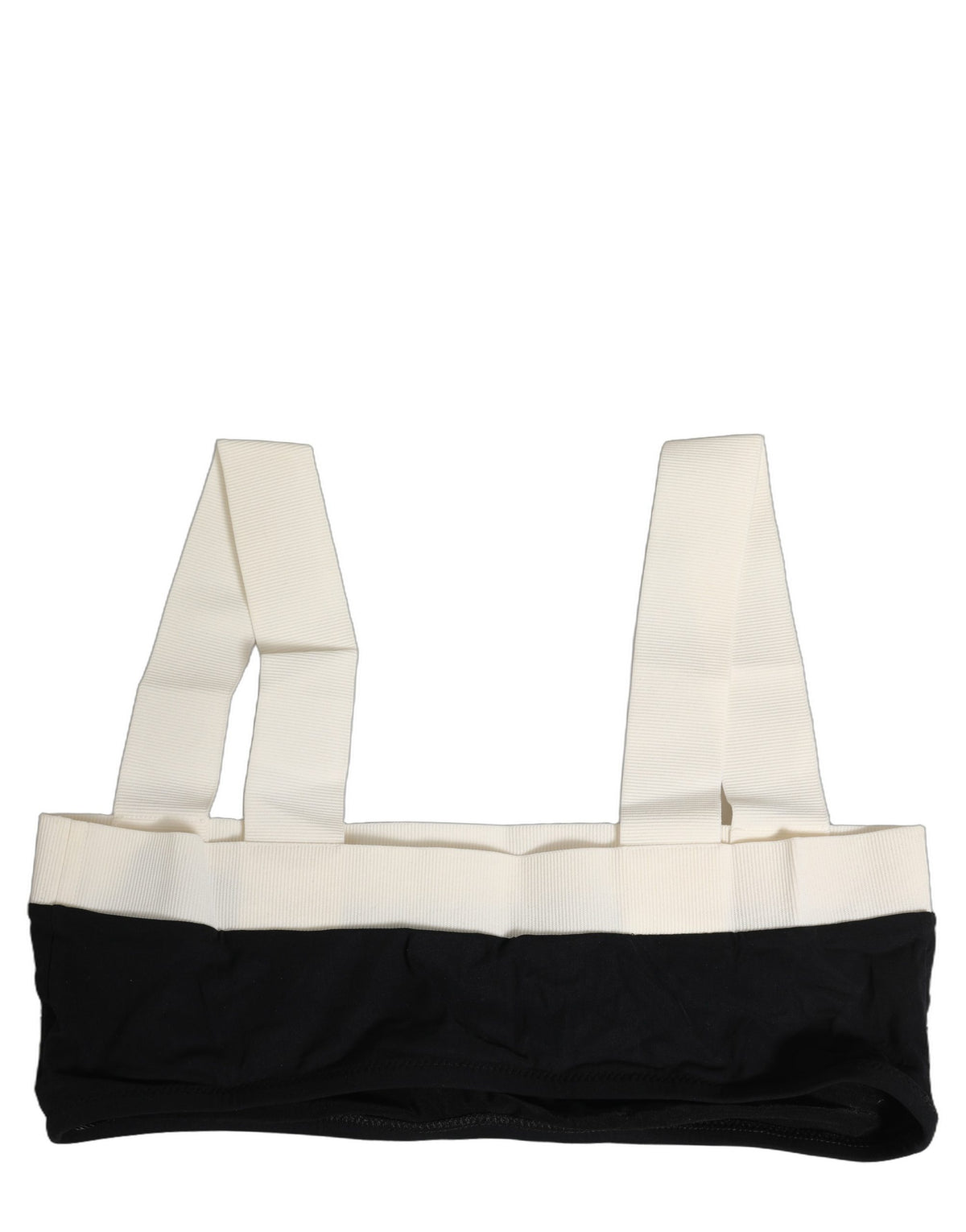 Dolce & Gabbana Black White Cotton Stretch Bikini Top Swimwear - Eljoys Fashion 
