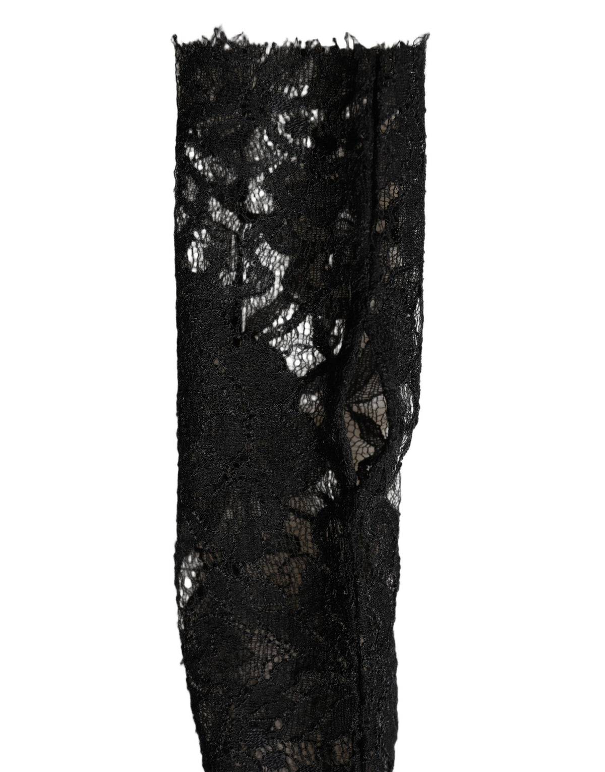 Dolce & Gabbana Sleeves Black Nylon Floral Lace Warmer Arm - Eljoys Fashion 