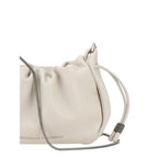 Brunello Cucinelli Beige Calf Leather Bos Taurus Shoulder Bag - Eljoys Fashion 