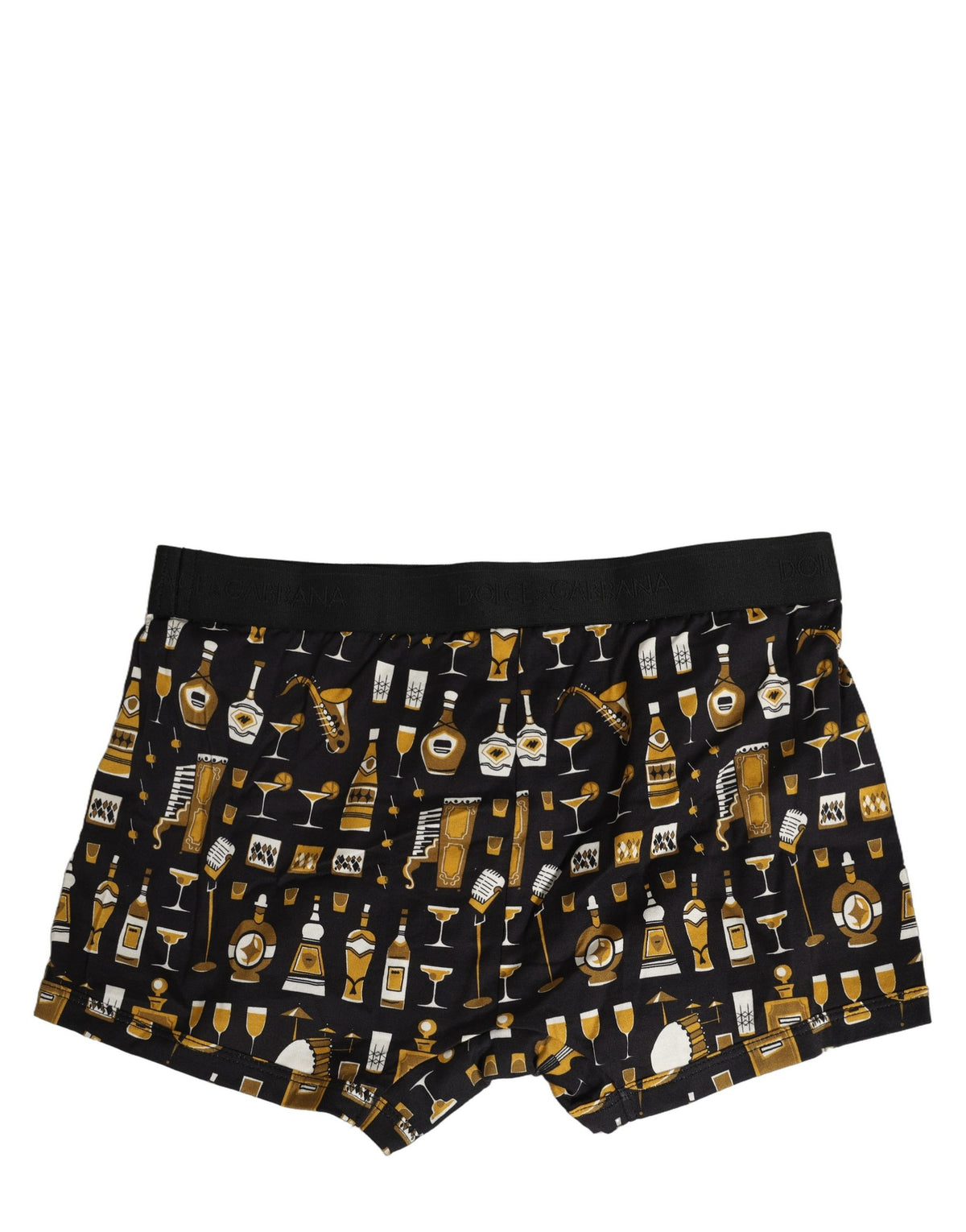 Dolce & Gabbana Black Cocktail Print Regular Boxer Underwear - Eljoys Fashion 