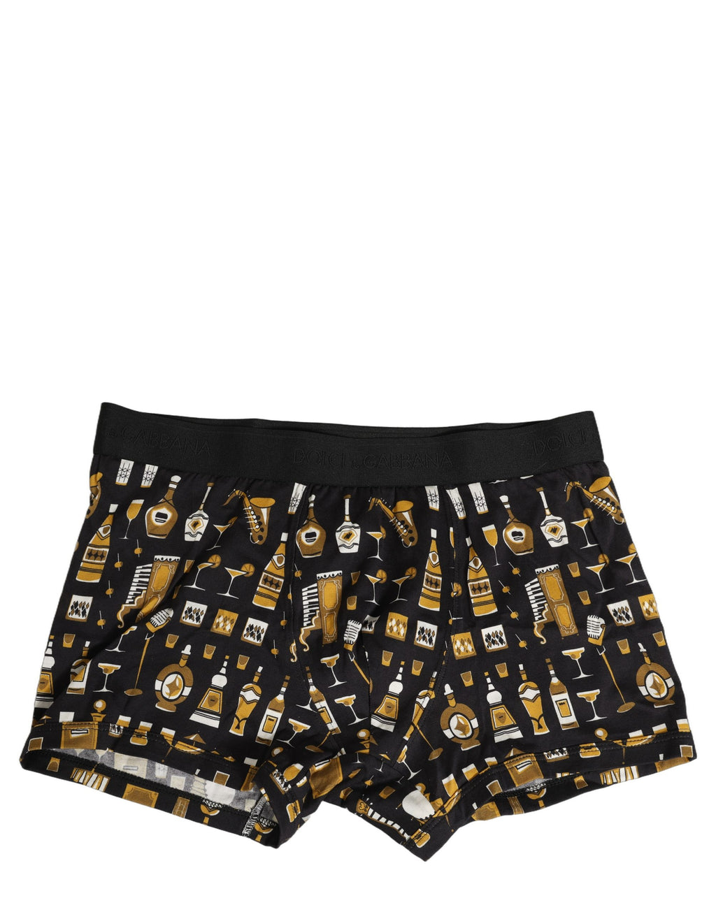 Dolce & Gabbana Black Cocktail Print Regular Boxer Underwear - Eljoys Fashion 