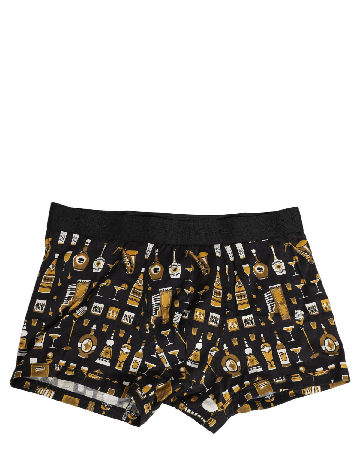 Dolce & Gabbana Black Cocktail Print Regular Boxer Underwear - Eljoys Fashion 