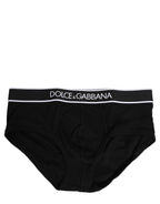 Dolce & Gabbana Black Logo Cotton Men Brando Brief Underwear - Eljoys Fashion 