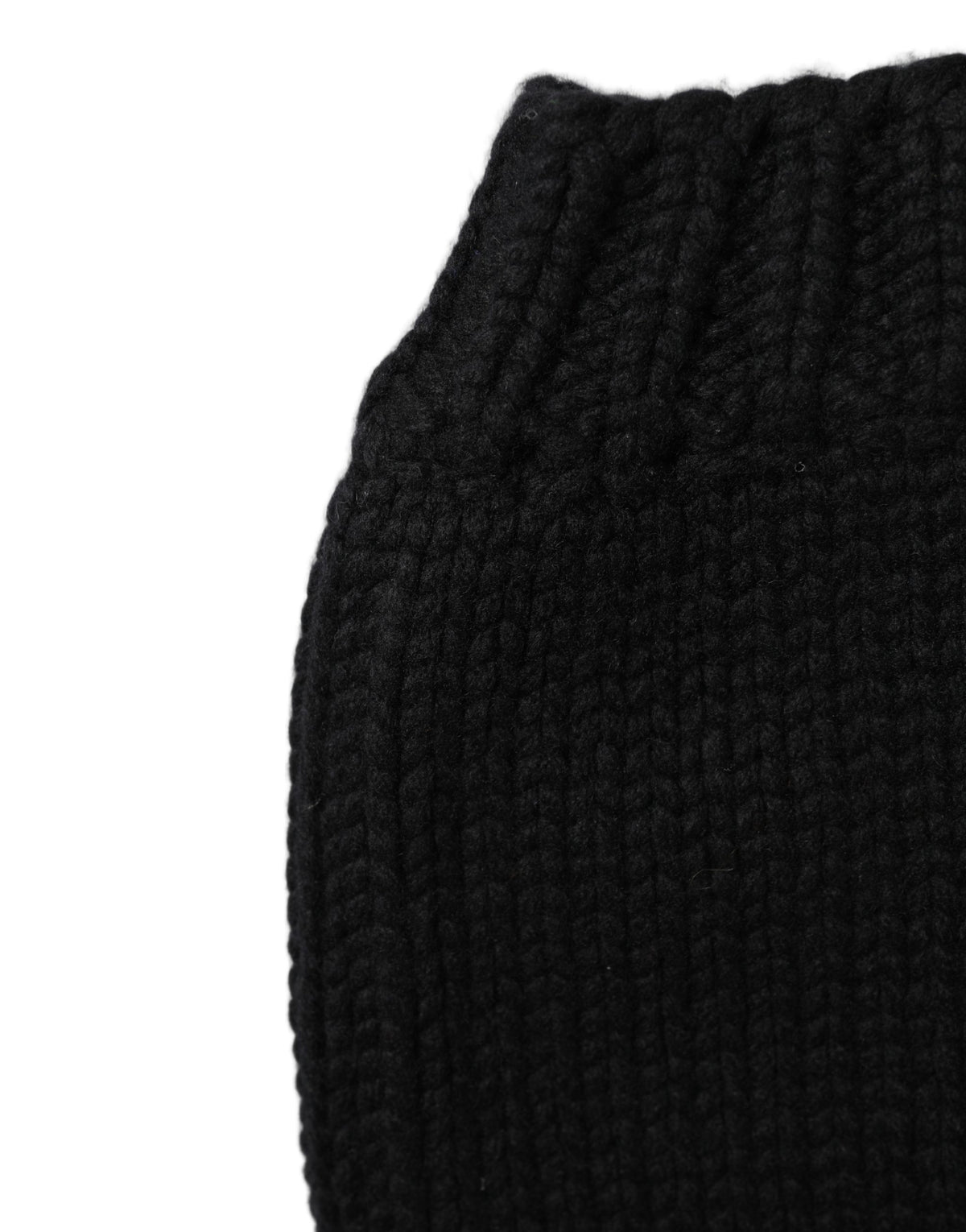 Dolce & Gabbana Black Cashmere Knitted Ribbed Cuff Beanie Hat - Eljoys Fashion 