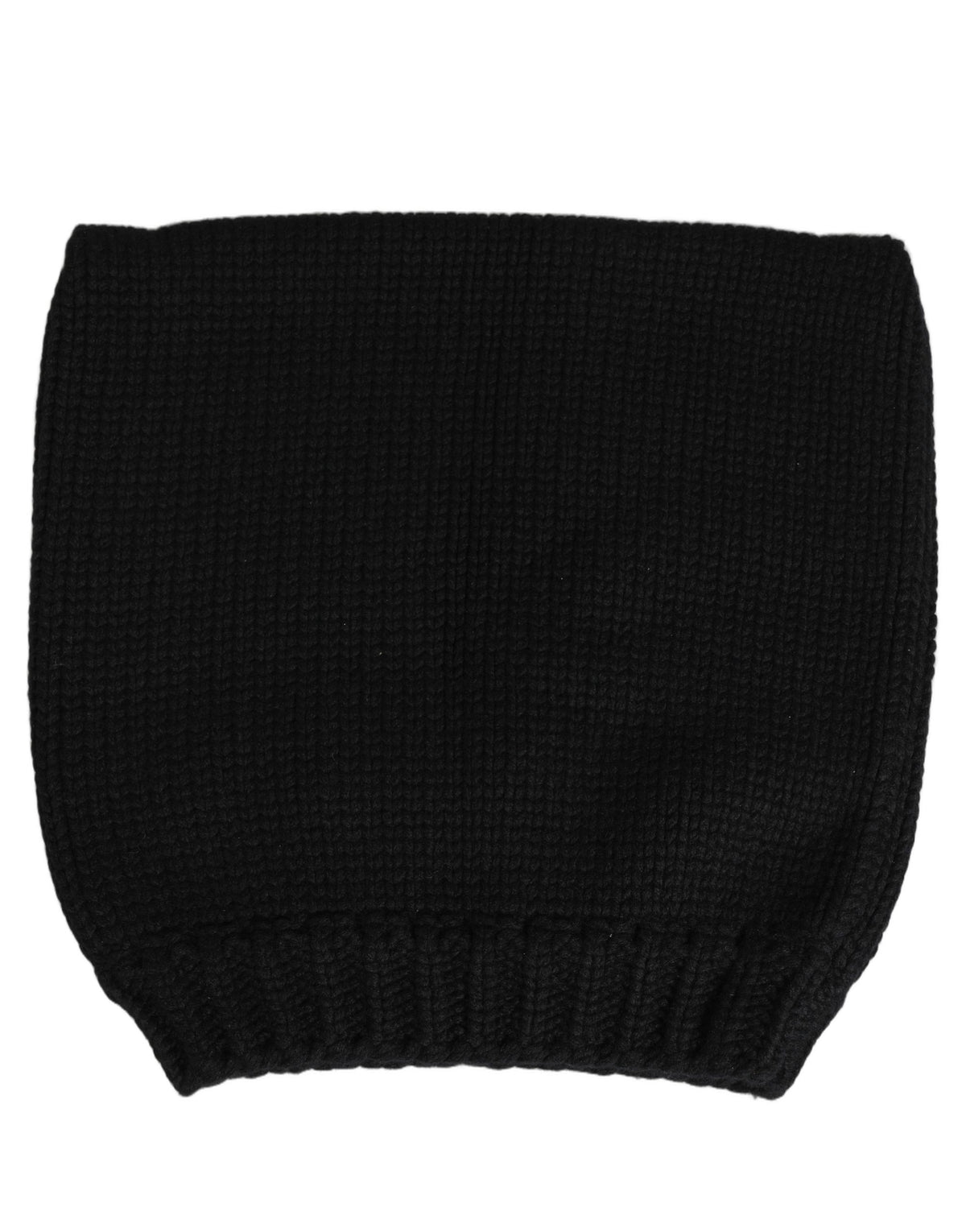 Dolce & Gabbana Black Cashmere Knitted Ribbed Cuff Beanie Hat - Eljoys Fashion 