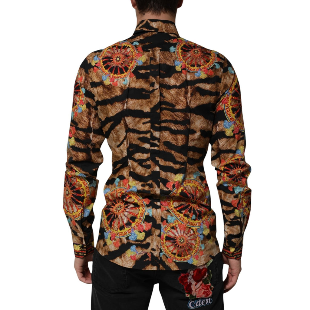 Dolce & Gabbana Cotton Tiger Carretto Long Sleeve Shirt - Eljoys Fashion 
