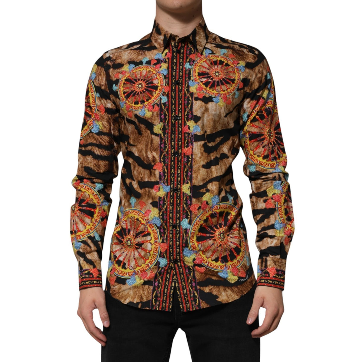 Dolce & Gabbana Cotton Tiger Carretto Long Sleeve Shirt - Eljoys Fashion 